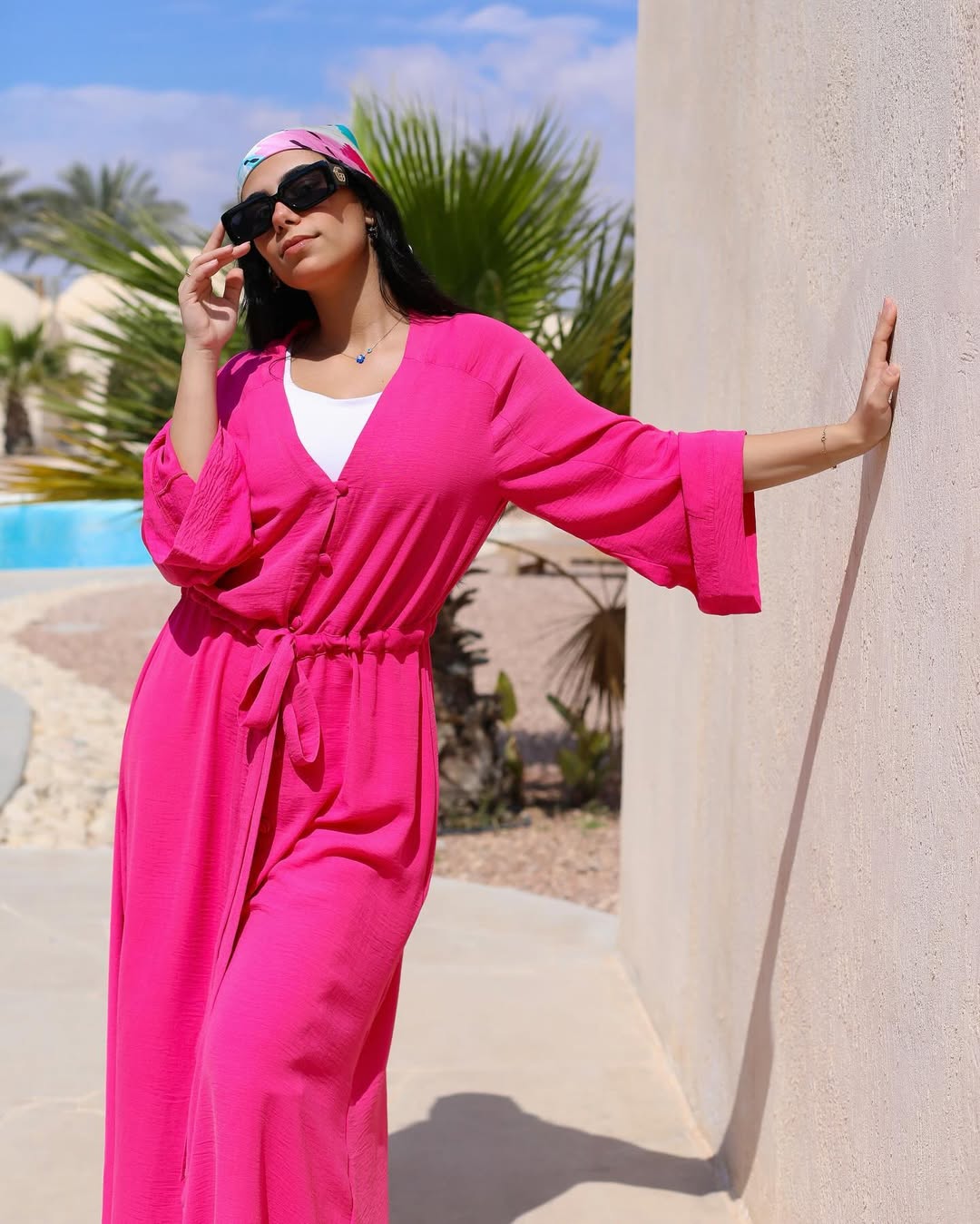 Bold Fuchsia Shirt Dress