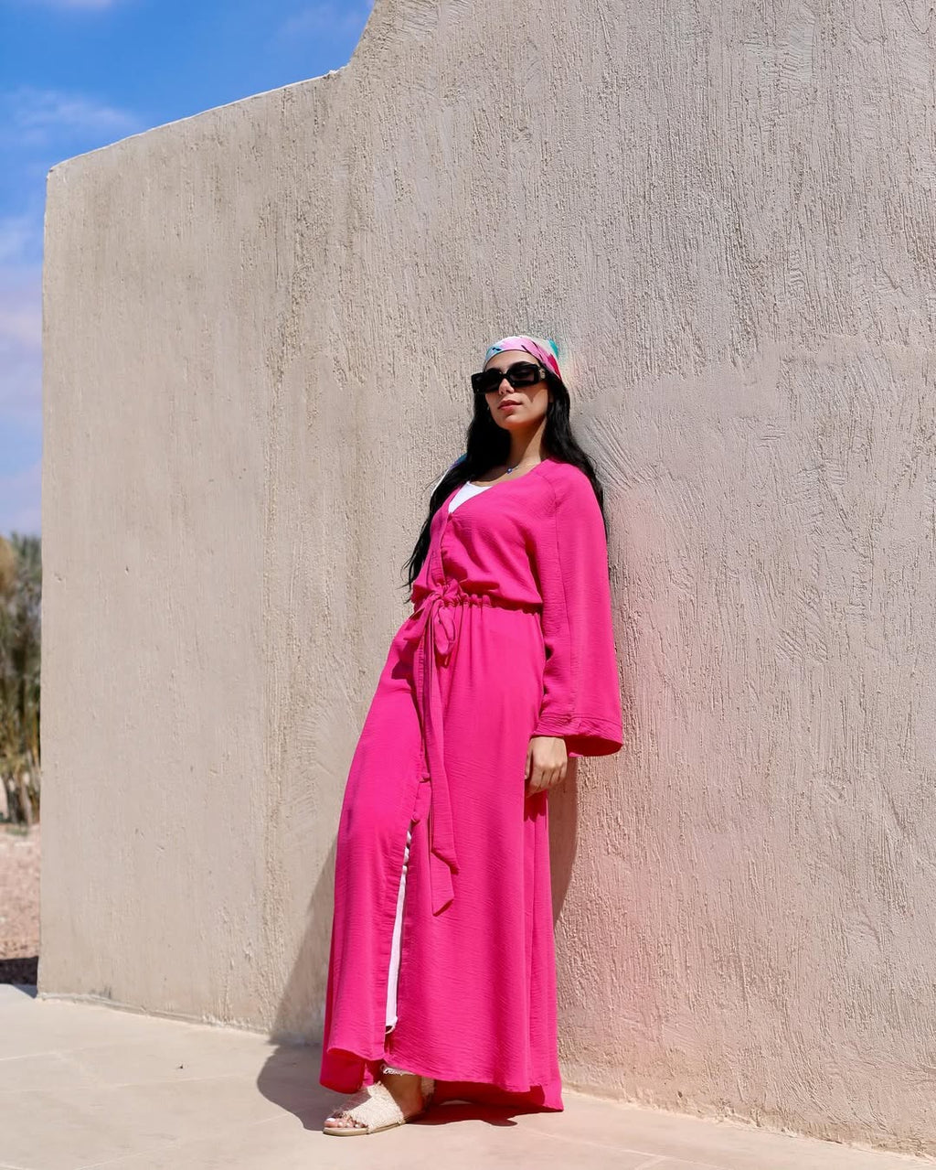 Bold Fuchsia Shirt Dress