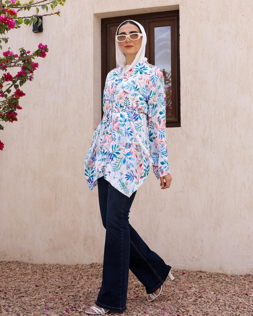 Blue Mirage Flowy Floral Top