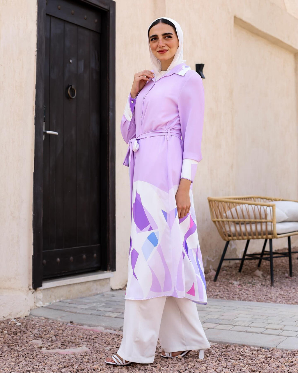 Blue Mirage Floral Handkerchief Blouse