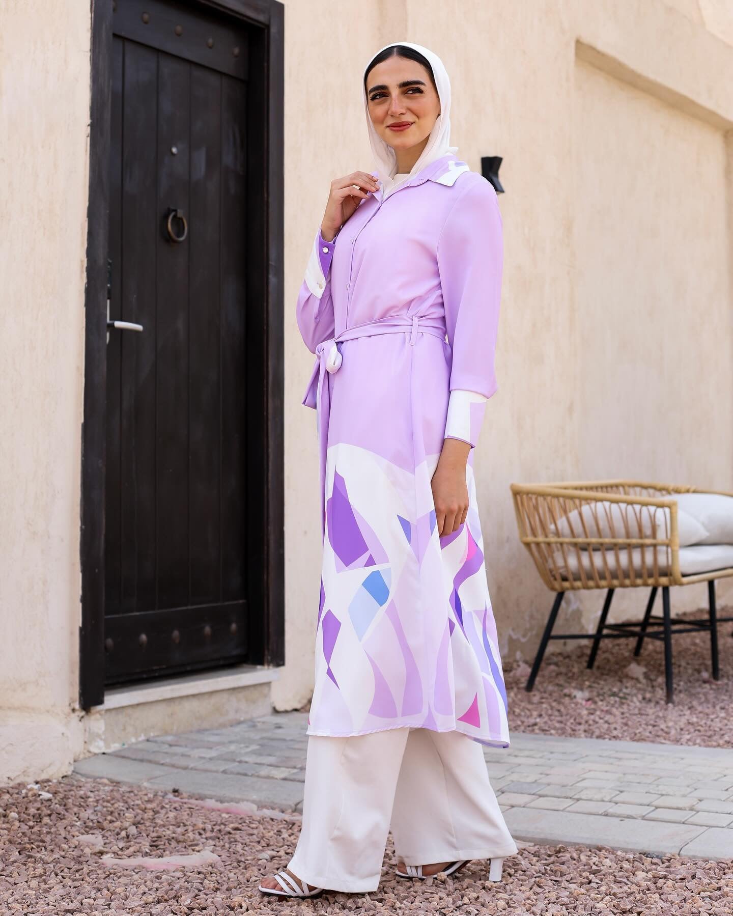 Blue Mirage Floral Handkerchief Blouse