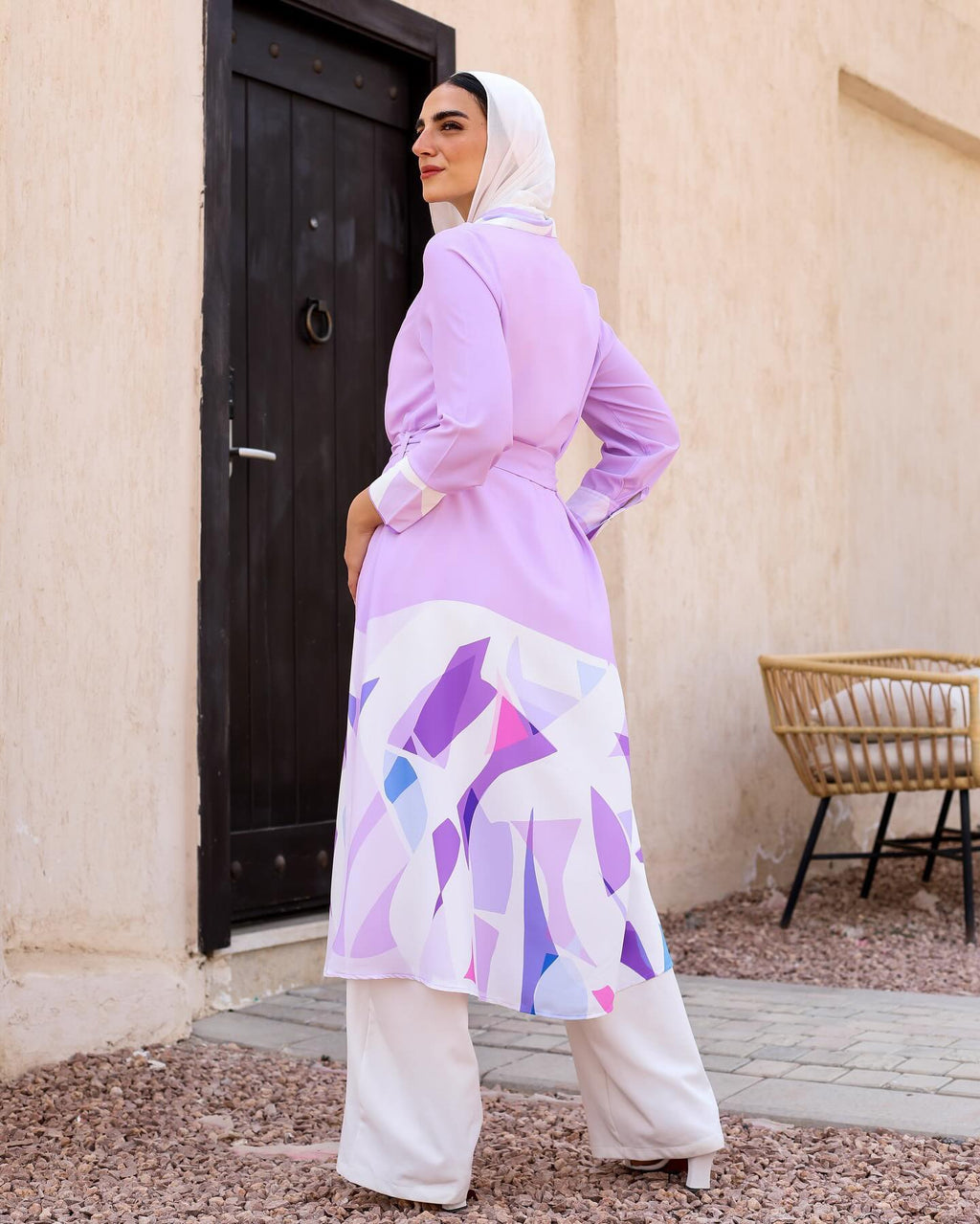 Blue Mirage Floral Handkerchief Blouse