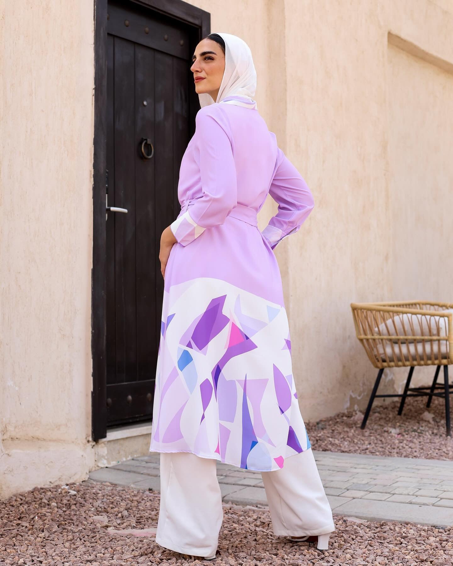 Blue Mirage Floral Handkerchief Blouse