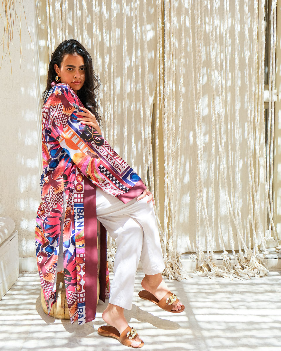 Carnival Print Kimono