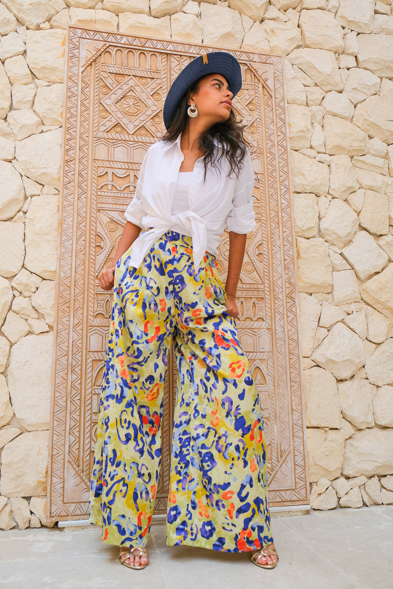 Savanna Splash Wide-Leg Pants