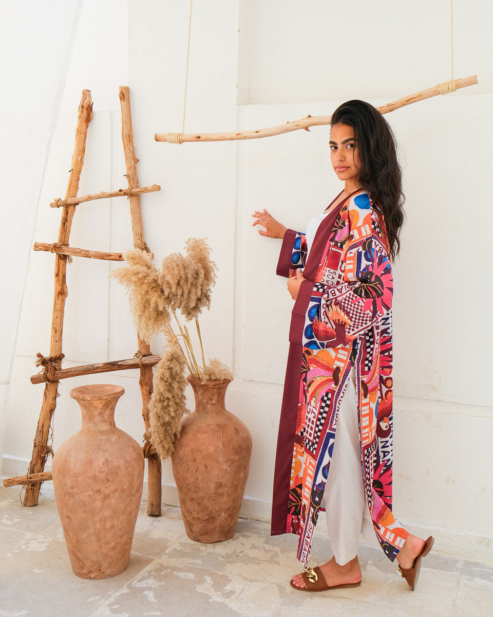 Carnival Print Kimono