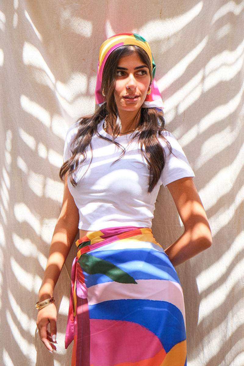 Coastal Rhythm Wrap Skirt