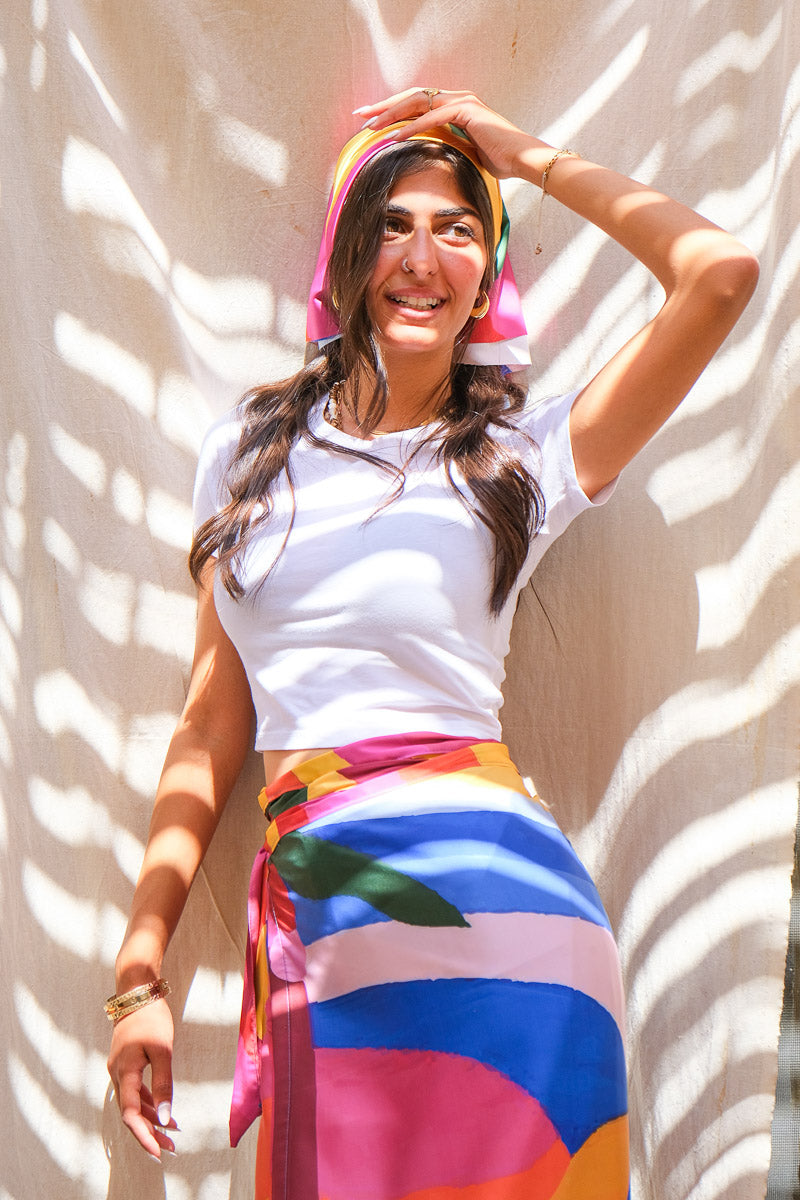Coastal Rhythm Wrap Skirt