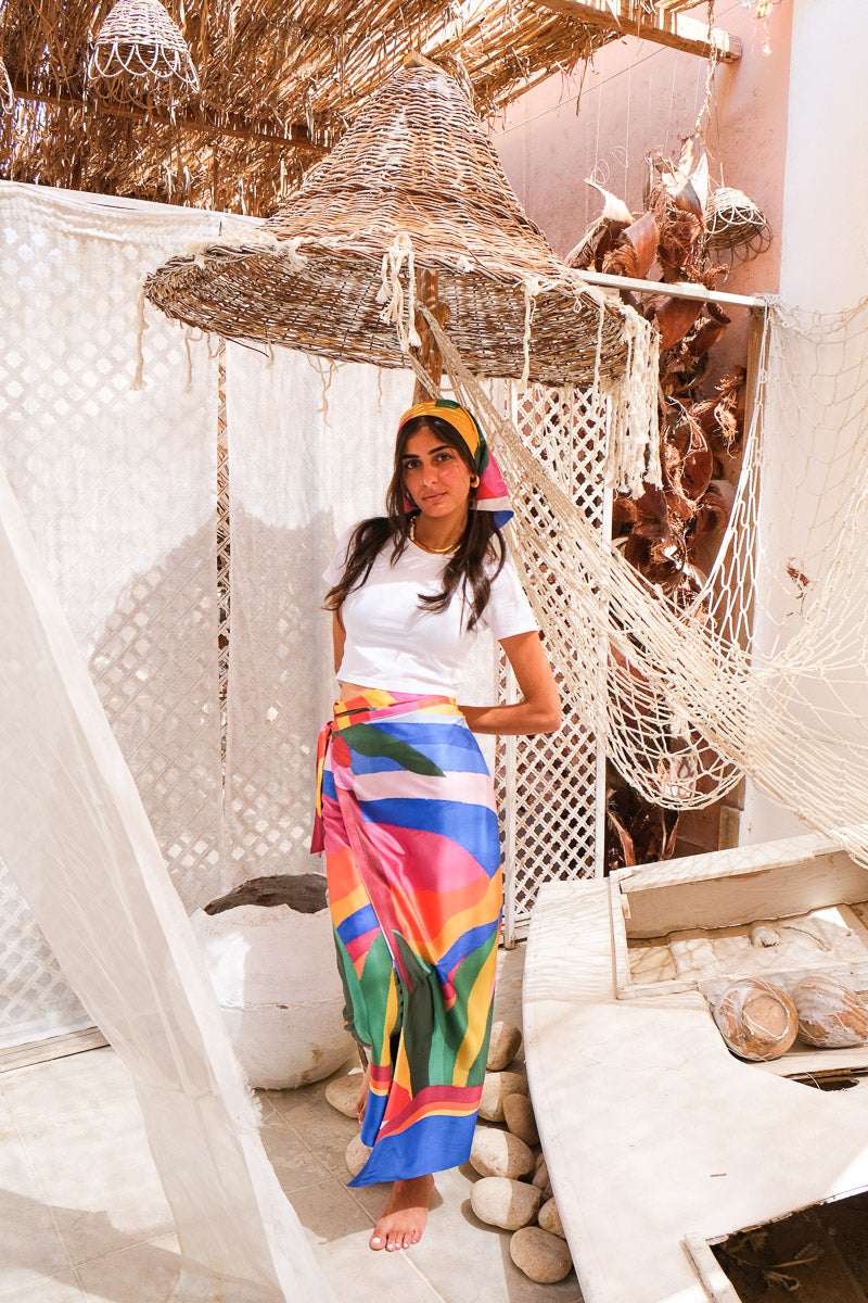 Coastal Rhythm Wrap Skirt