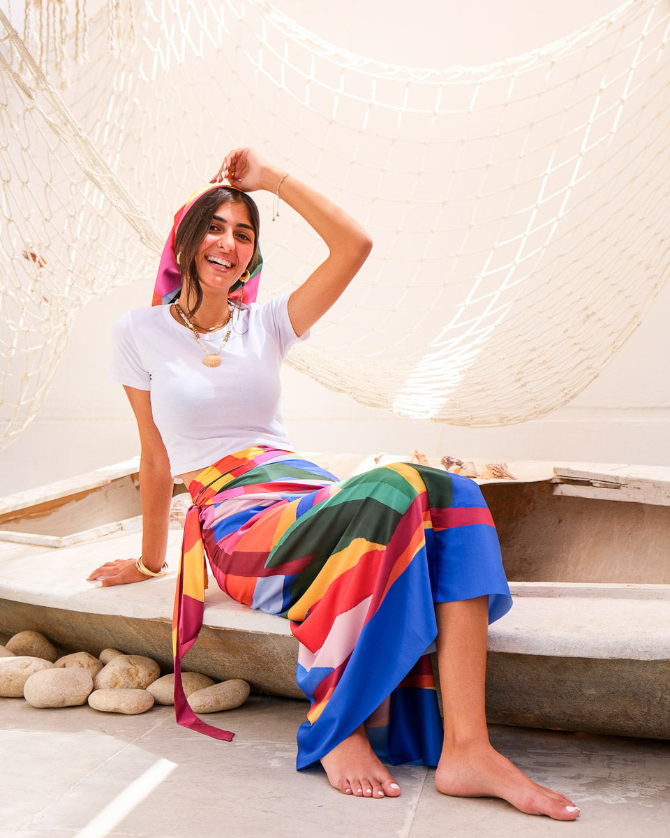 Coastal Rhythm Wrap Skirt