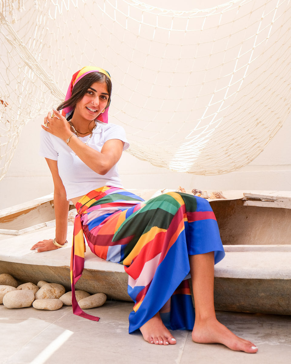 Coastal Rhythm Wrap Skirt