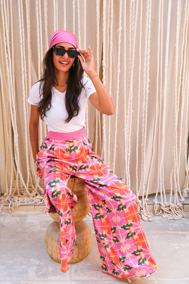 Pink Mirage Wide-Leg Pants