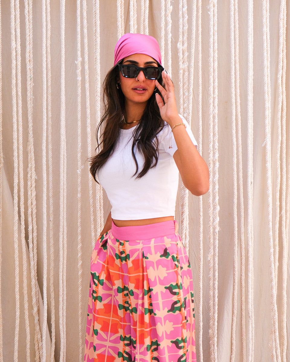 Pink Mirage Wide-Leg Pants