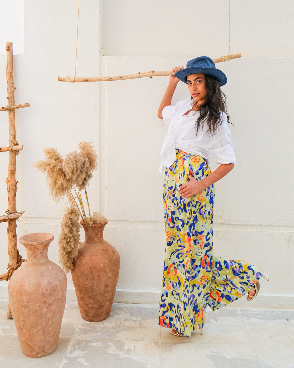 Savanna Splash Wide-Leg Pants