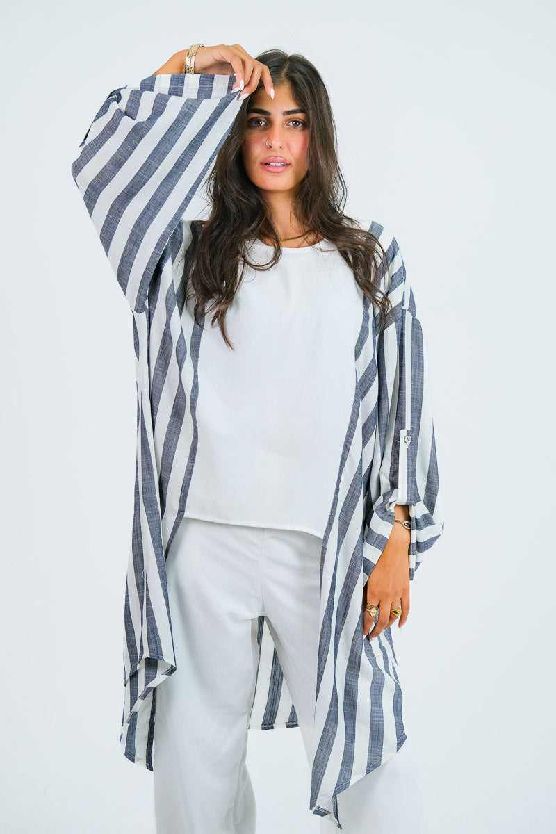 Coastal Stripe Kimono Set