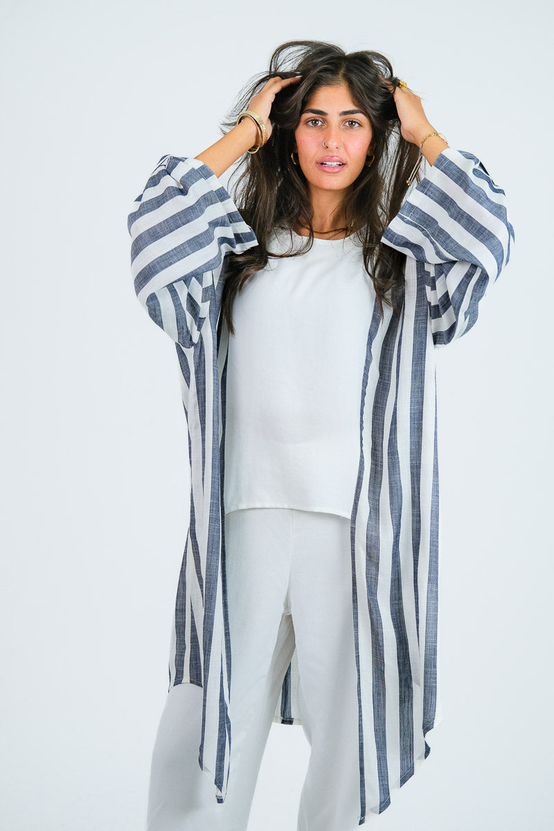 Coastal Stripe Kimono Set
