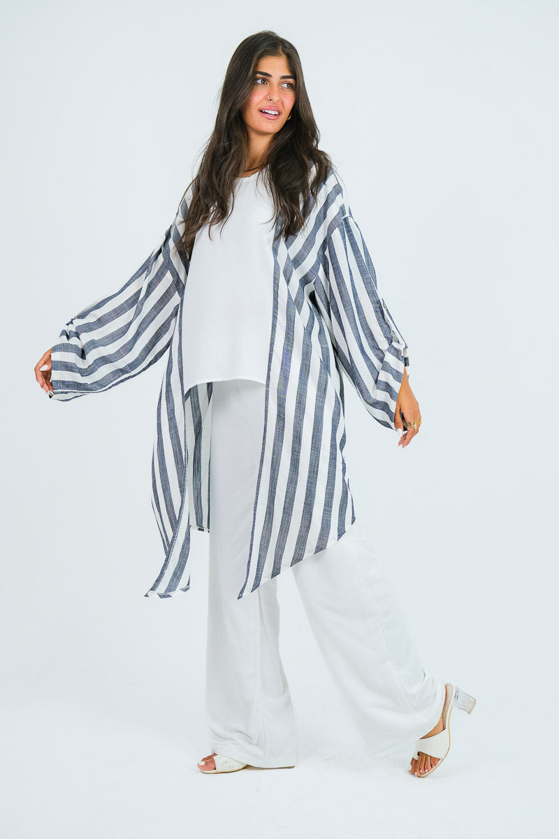 Coastal Stripe Kimono Set