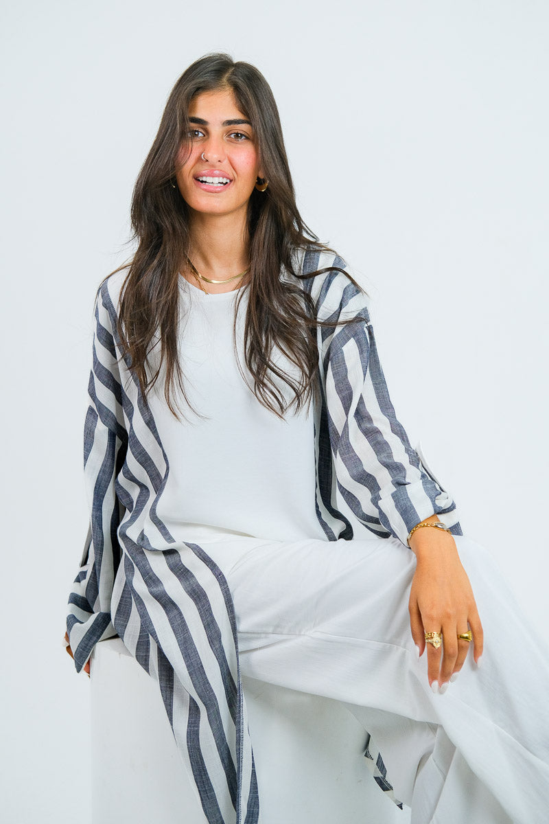 Coastal Stripe Kimono Set