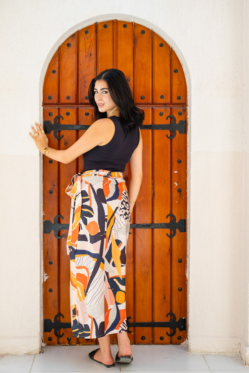 Amber Sands Abstract Wrap Skirt