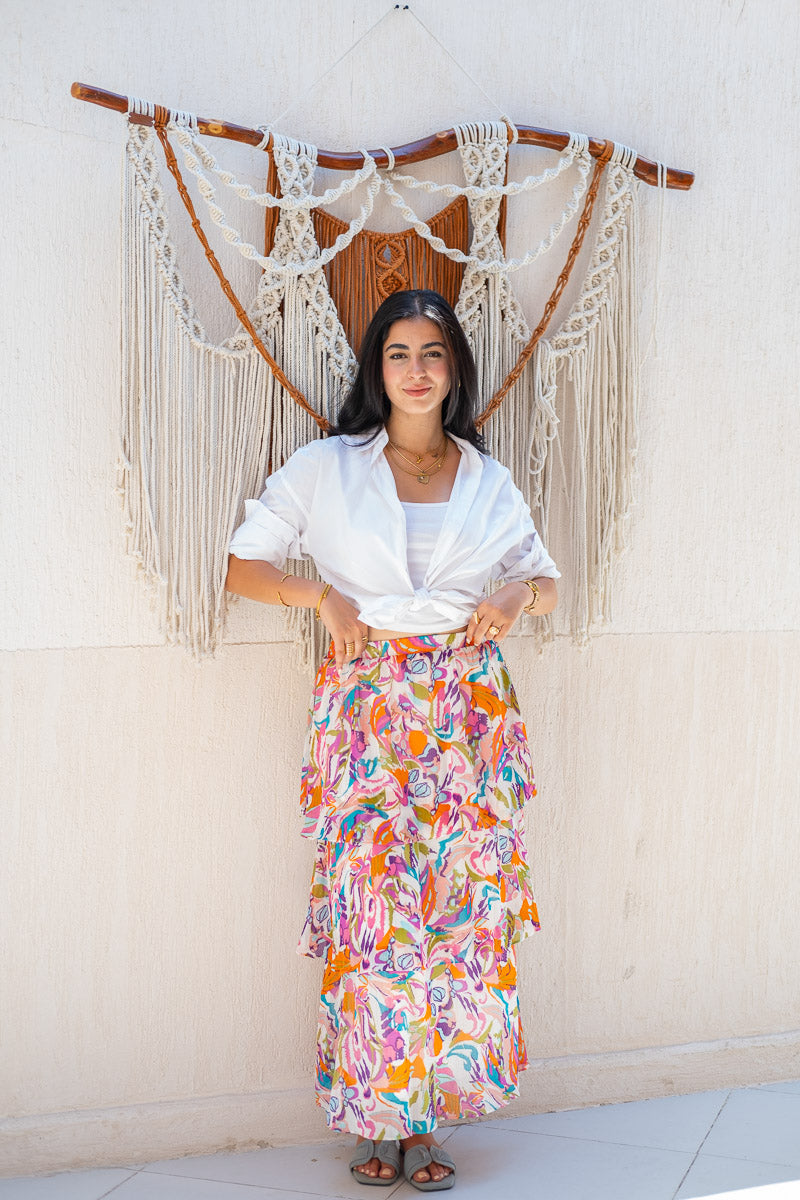 Sun Dancer Tiered Maxi Skirt