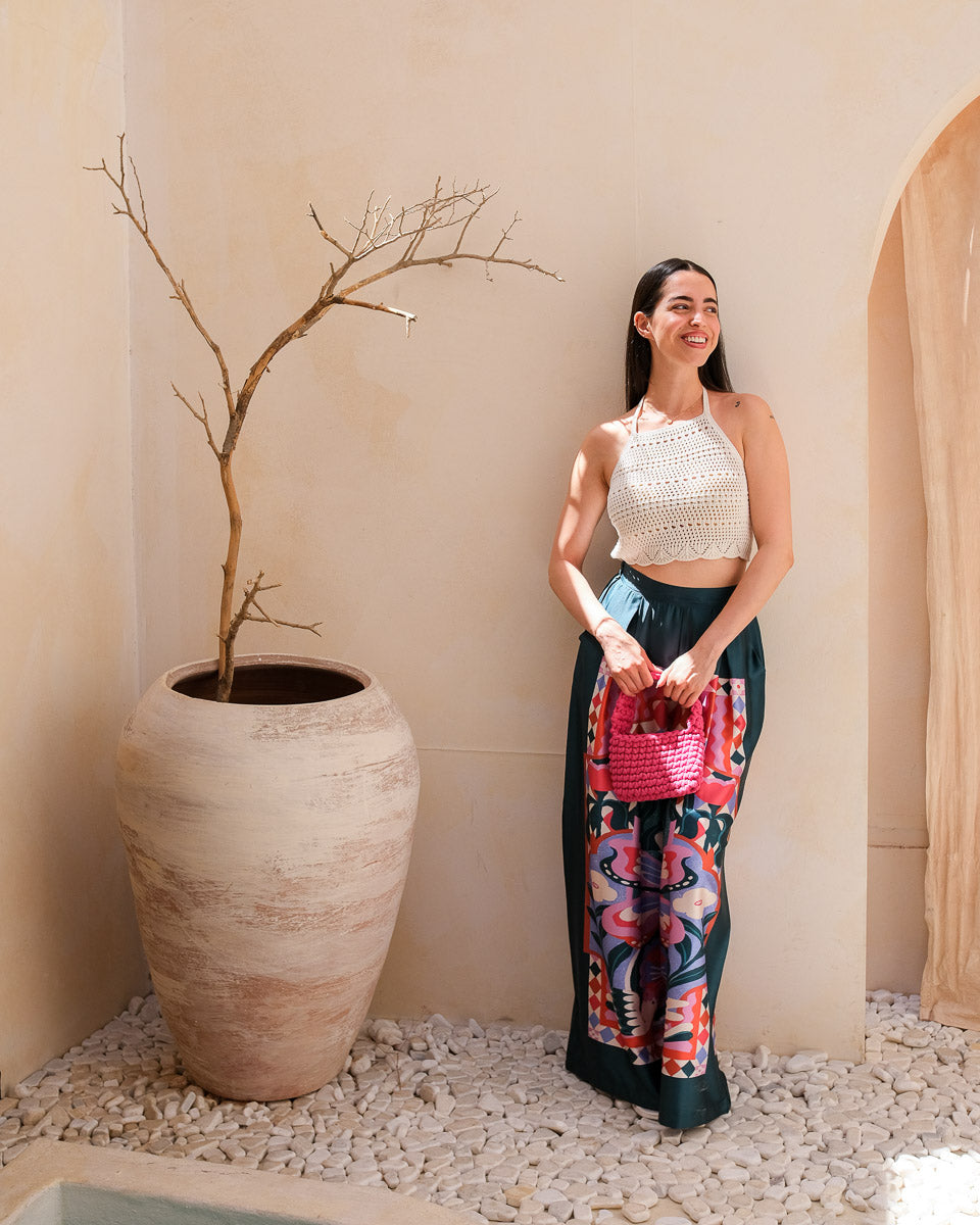 Rosé Pop Woven Handbag