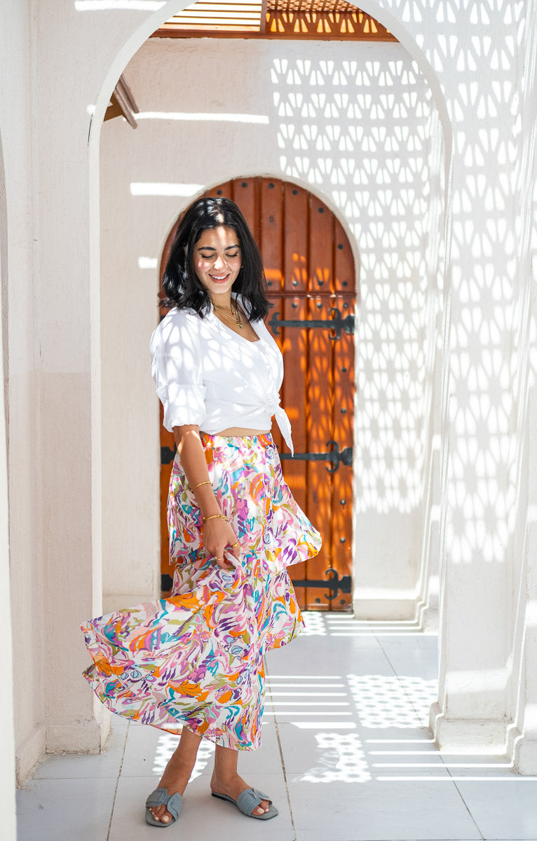 Sun Dancer Tiered Maxi Skirt