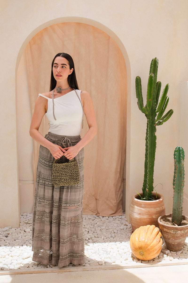 Olive Mirage Maxi Skirt