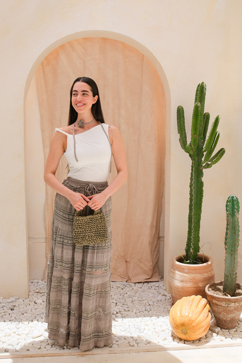 Olive Mirage Maxi Skirt