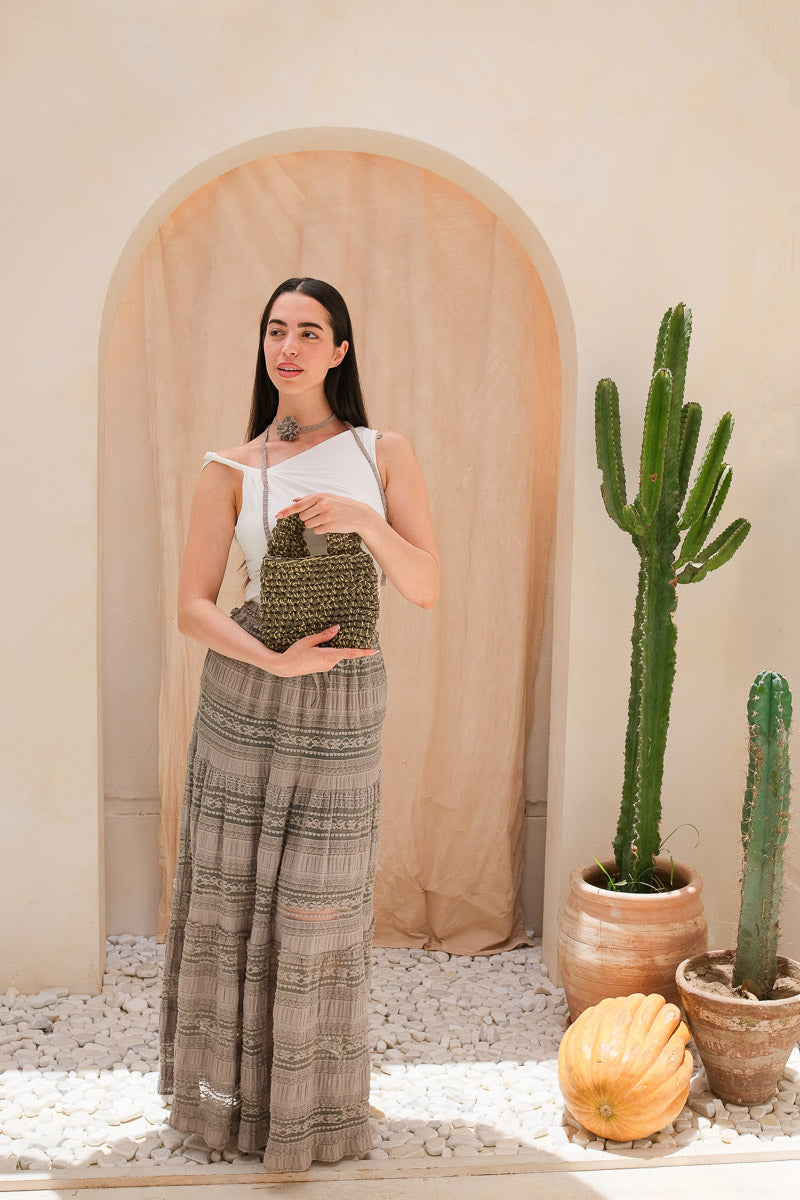 Olive Mirage Maxi Skirt