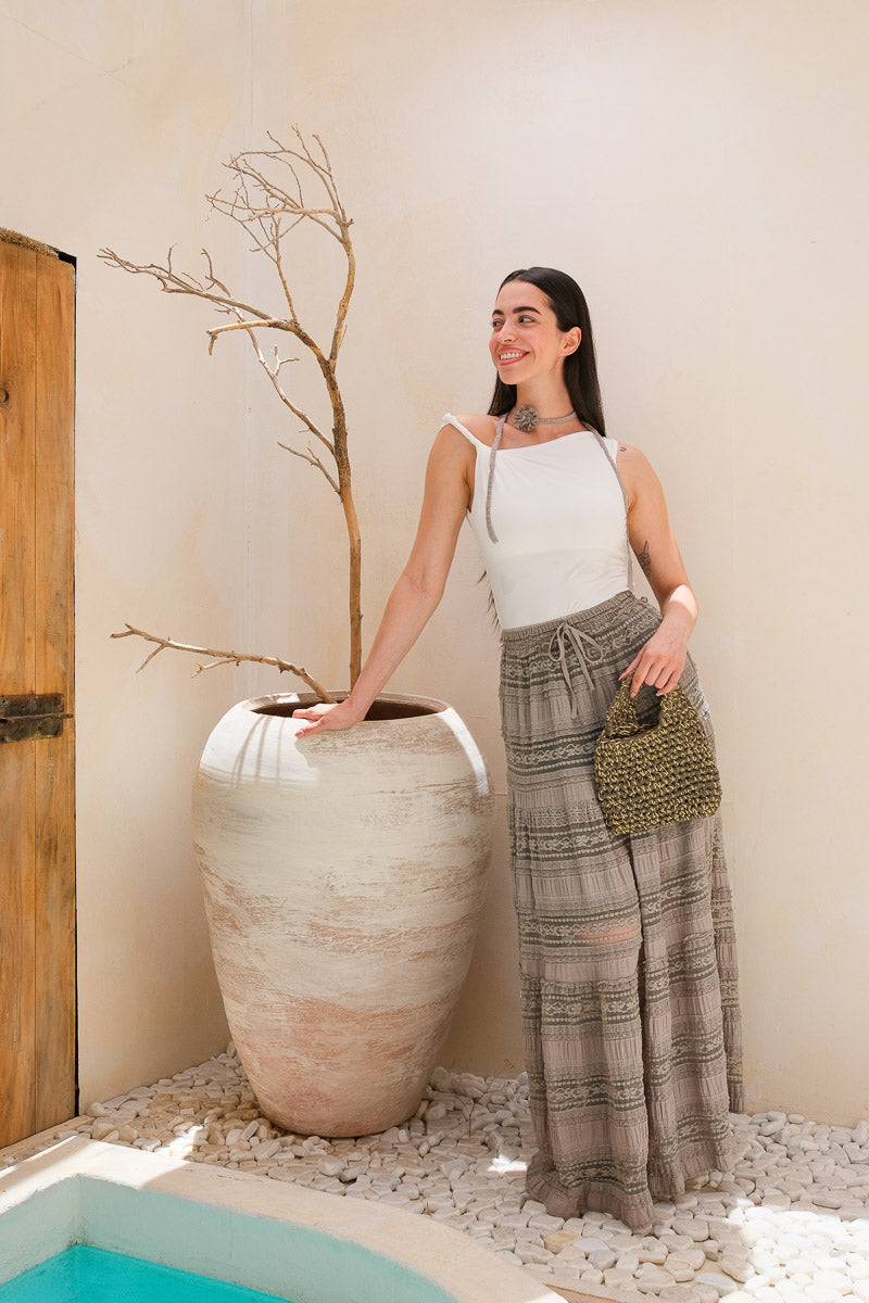 Olive Woven Mini Tote
