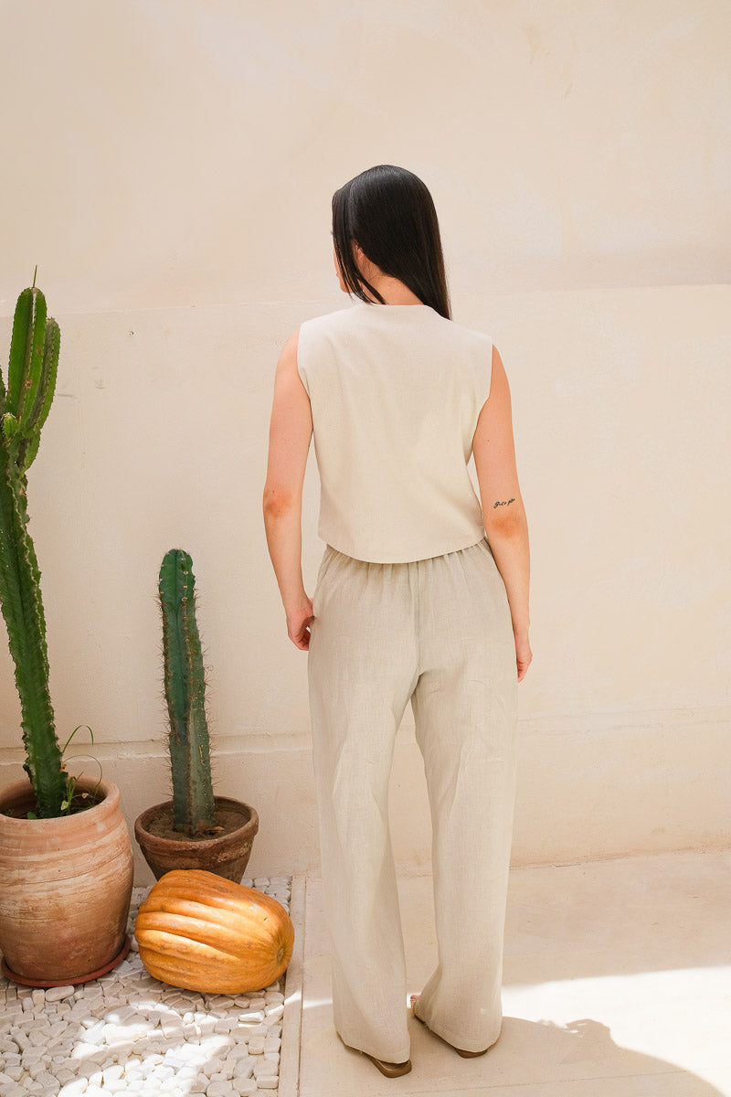 Nomad Thread Set (Linen pants + embroidered vest)