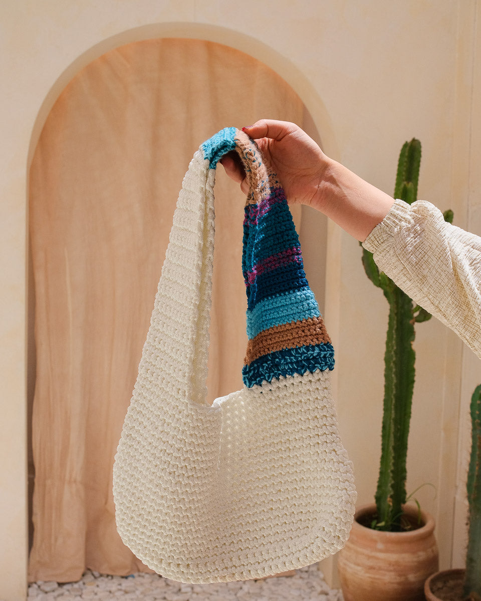 Coastal Drift Crochet Hobo Bag
